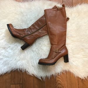 Ralph Lauren Brown Knee High Leather Boots size 6
